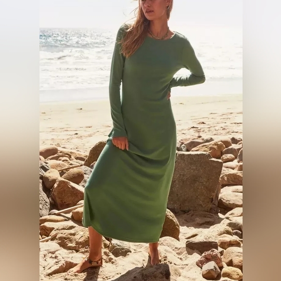 NWOT Free People Aubre Open-Back Maxi Dress in Mermaid Green Size Small 💚 - Picture 2 of 9